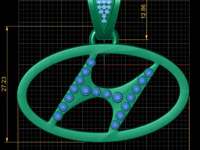 gold peace pendant 3D print model