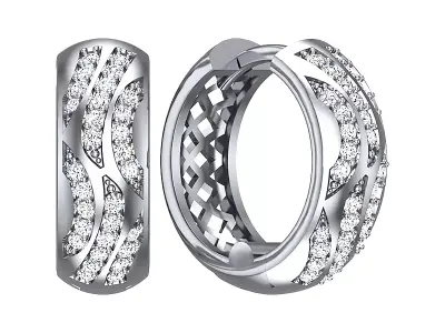 Earrings geometry with diamonds 3D print model