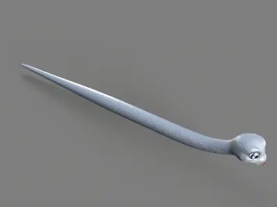 cartoon snake Low-poly 3D model