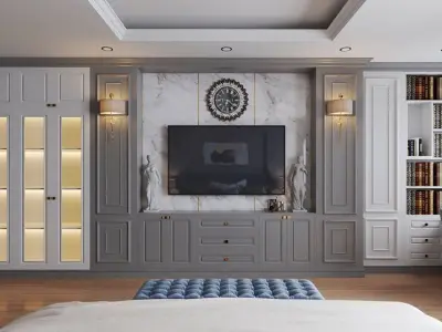 Bedroom modern with accents 3D model