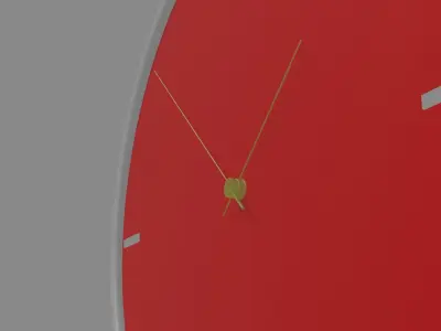 Wall Clock Red Free low-poly 3D model