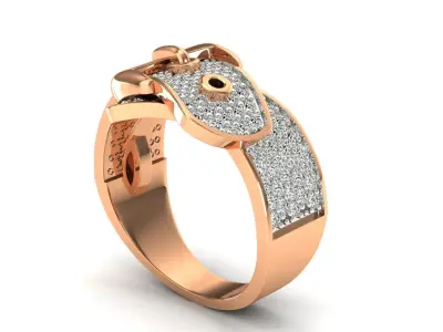 Ring-9640 engagement ring gold 3D print model