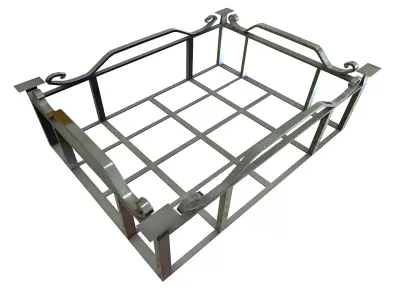 Basket metal with handles Low-poly 3D model