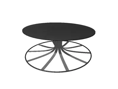 Table 5 coffee with metal base 3D model