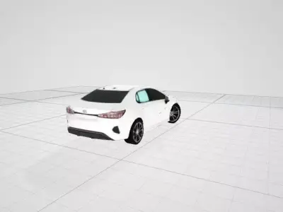 Realistic White Sedan 3D Model 3D model