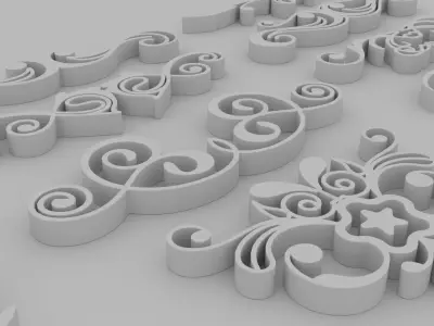 Ornate Swirls - Set of 11 3D model