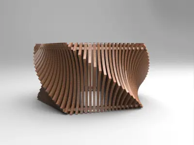 table parametric 2 with the dxf file  CNC CUTTING  Low-poly 3D model