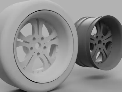 SSR Vienna Schnitt 1 10 RC Wheels 12mm HEX with and without tire 3D print model