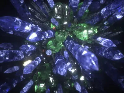 Crystal Formation Low-poly 3D model