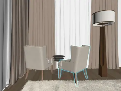 bedroom parents modern N1 3D model