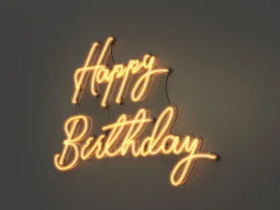 Happy Birthday - Neon Sign 3D model