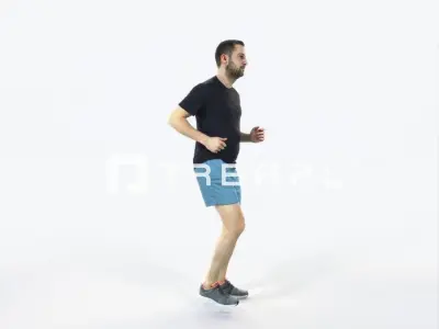 Portrait 07G Running Jogging Football Sports Man Low-poly 3D model