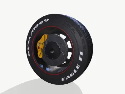 Rally wheel Good Year Low-poly 3D model
