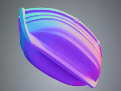 Painted Wooden Boat 1 Free low-poly 3D model