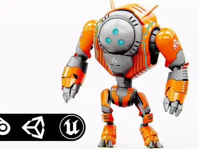 ASTRONAUT BOT HILION Rigged for Unreal Engine - Unity - MIXAMO 3D model