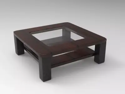 Coffee Table Low-poly 3D model 3