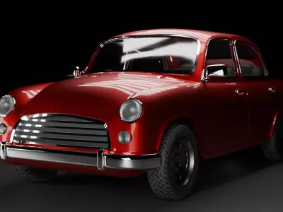 Ambassador Game ready car Low-poly 3D model