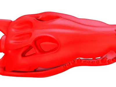 Printable Crocodile Skull 3D model