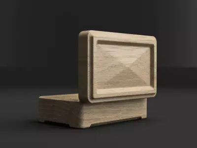 Jewelry Box with Diamond-Shaped Relief Lid STL OBJ DXF SVG 3D print model