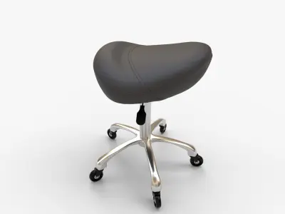 Taburete de silla de montar con ruedas 3D model