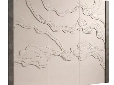 Decorativ panel wave 34 3D model