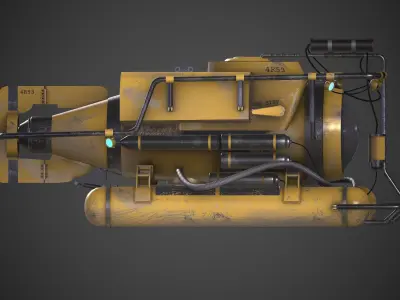 Submarine Low-poly 3D model Low-poly