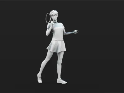 24 Tennis figures 3D model