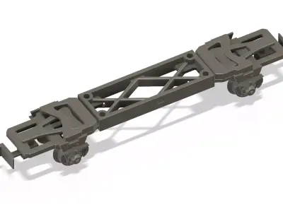 Train wagon chassis with hook for n-scale models 3D print model
