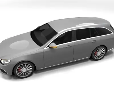 MERCEDES E CLASS 2017 ESTATE LOWPOLY Low-poly 3D model