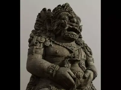 Ancient Stone Rakshasa - Game Ready Asset 3D model