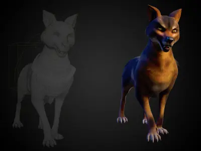Wolf Prime - Rigged Cartoon-Realistic 3D Model Pack for Blender Low-poly 3D model