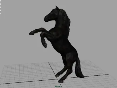 Black Horse Low-poly 3D model