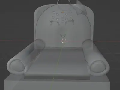 Cute sofa bed for girl room Free low-poly 3D model