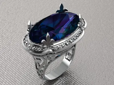 classical ring for women 3D print model