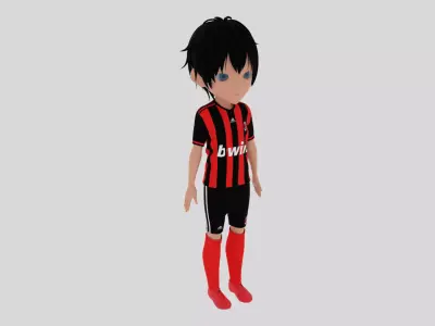  AC Milan Soccer - Football  Player Low-poly 3D model