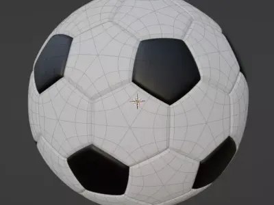 Football 3D model Low-poly 3D model