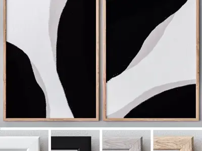 Set of large wall paintings 494 3D model