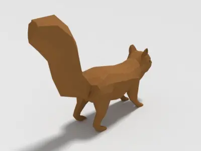 Low Poly Cartoon Squirrel Low-poly 3D model
