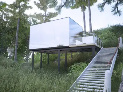 Mirror House - Design in Rivet - Render in Twinmotion 3D model