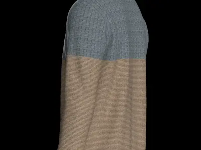 Male knit long sleeve 3D model