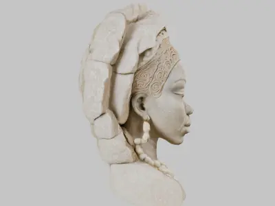 Serenity in Stone Sculpture Low-poly 3D model