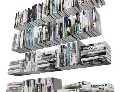 Books 150 pieces 4-1-2 Low-poly 3D model