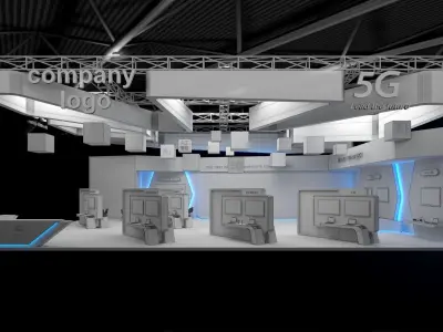 exhibition stand 20x15 model 3D model