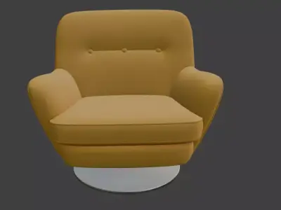 Modern Swivel Lounge Chair 3D Model 3D model