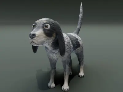 Cartoon Hound Dog 3D Model Low-poly 3D model