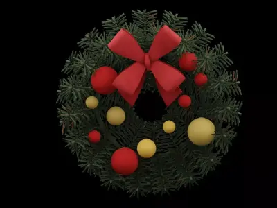 Christmas Wreath Low-poly 3D model get