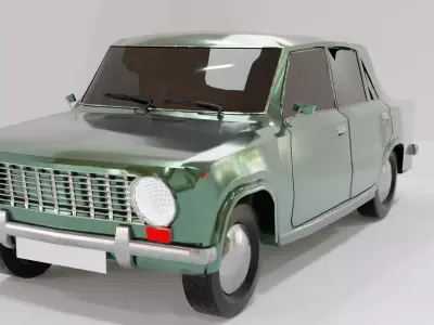Low Poly Classic Car 3D Model  Free low-poly 3D model