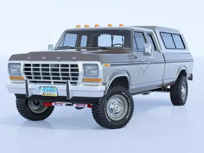 1978 F350 SuperCab with Bed Cap 3D model
