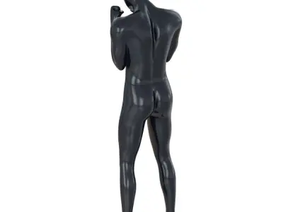 Male mannequin stands like a boxer 146 3D model