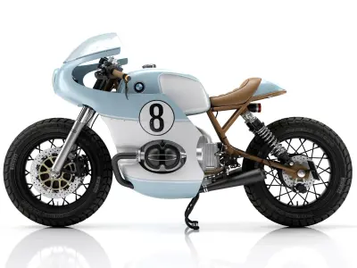 Cafe Racer R80 Motorcycle 3D model